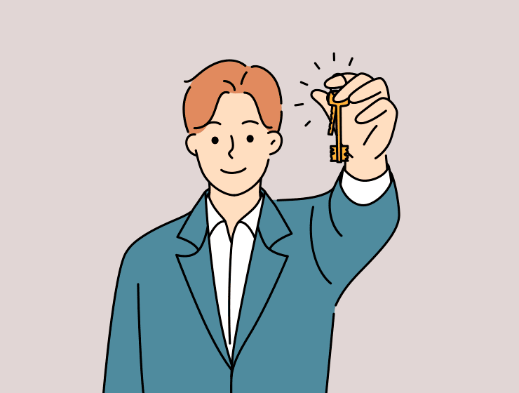 Holding Keys to New House Illustration
